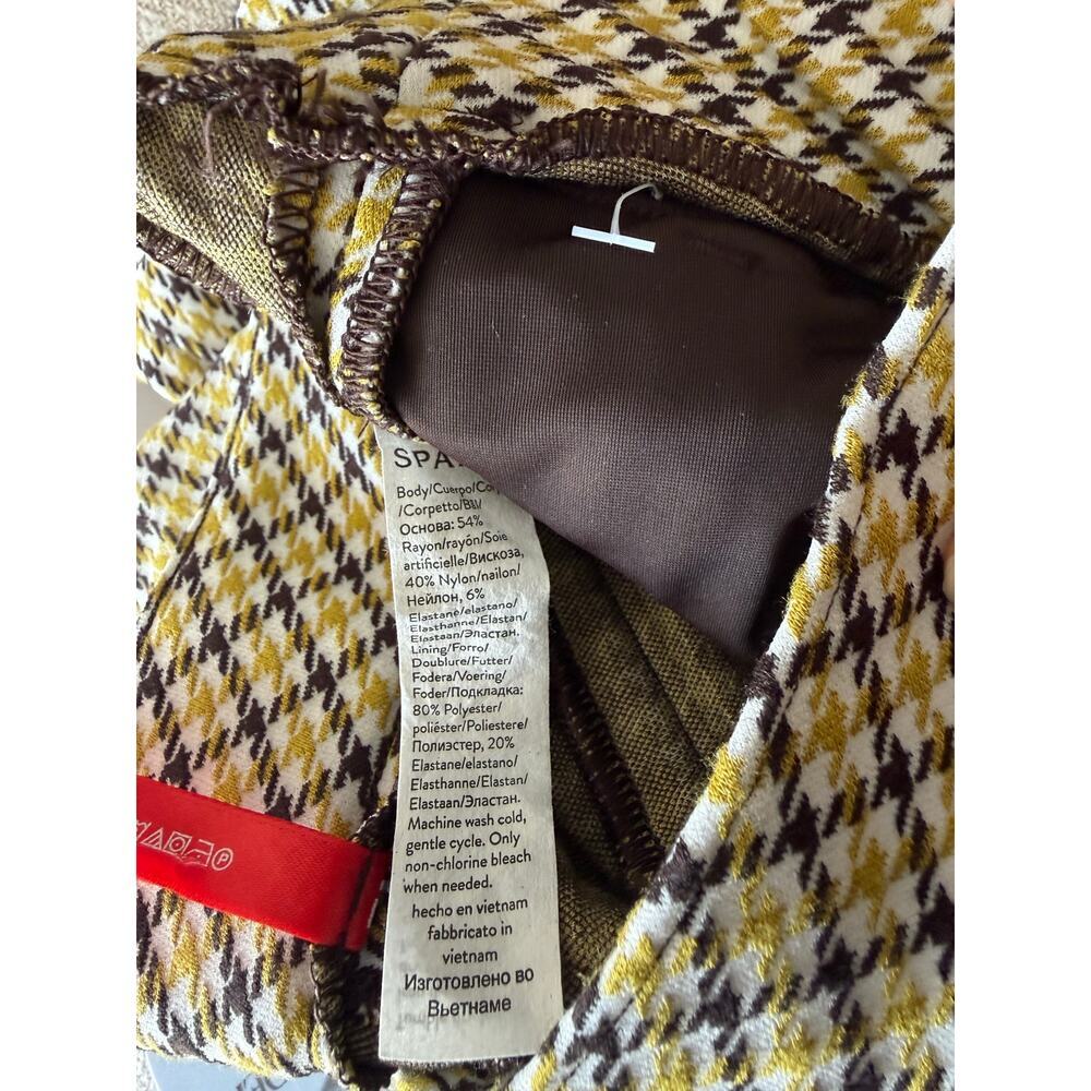 Spanx Perfect Kick Flare Dijon Jacquard Plaid Ponte Pull On Crop Pant Size S - Picture 6 of 16